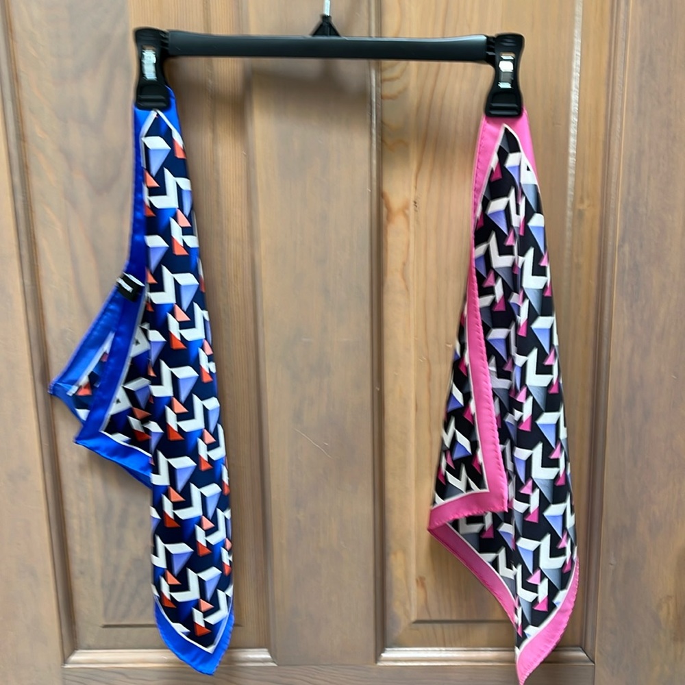 Two silk picket squares